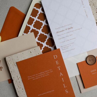 Swiftly Scripted - Wedding Invitation and Stationery Designer in Southern Ontario - Brittany Groux - Captured by Kirsten - Morocco semi-custom suite flatlay natural earthy tones