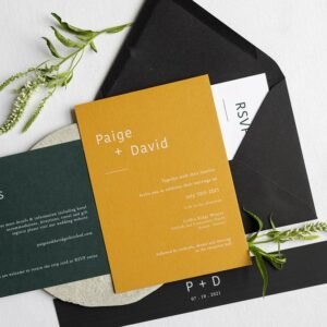Swiftly Scripted - Wedding Invitation and Stationery Designer in Southern Ontario - Brittany Groux - Captured by Kirsten - Emerald Isle semi-custom invitation suite white ink printing