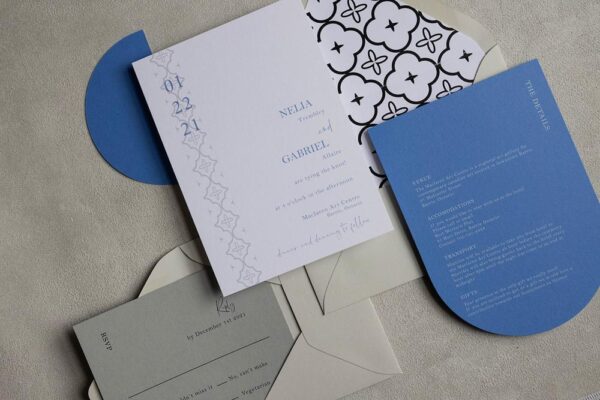 Swiftly Scripted - Wedding Invitation and Stationery Designer in Southern Ontario - Brittany Groux - Captured by Kirsten - Greece semi-custom suite flat lay